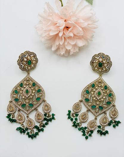 RAYAT REVERSE POLKI EYE-DROP EARRINGS | SIMZDESIGNZZ |