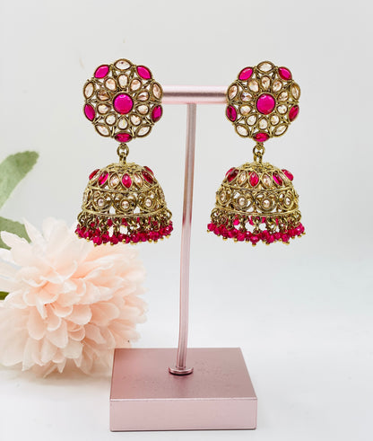 NAYAT POLKI JHUMKI EARRINGS IN MEDIUM SIZE | SIMZDESIGNZZ |