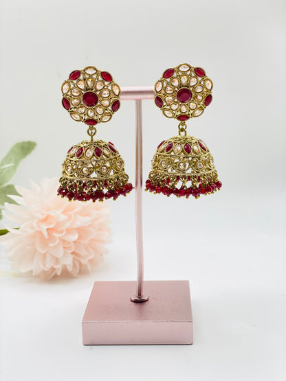 NAYAT POLKI JHUMKI EARRINGS IN MEDIUM SIZE | SIMZDESIGNZZ |