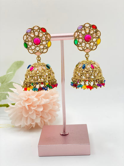 NAYAT POLKI JHUMKI EARRINGS IN MEDIUM SIZE | SIMZDESIGNZZ |