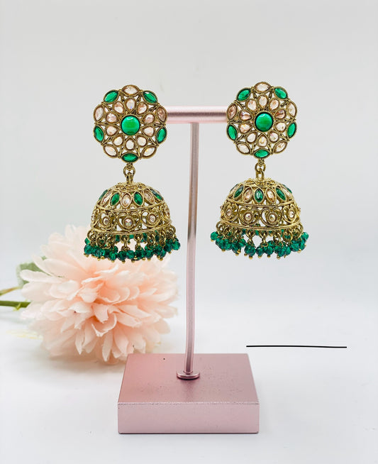 NAYAT POLKI JHUMKI EARRINGS IN MEDIUM SIZE | SIMZDESIGNZZ |