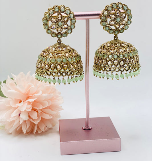 MEENA POLKI STYLE JHUMKI | SIMZDESIGNZ |