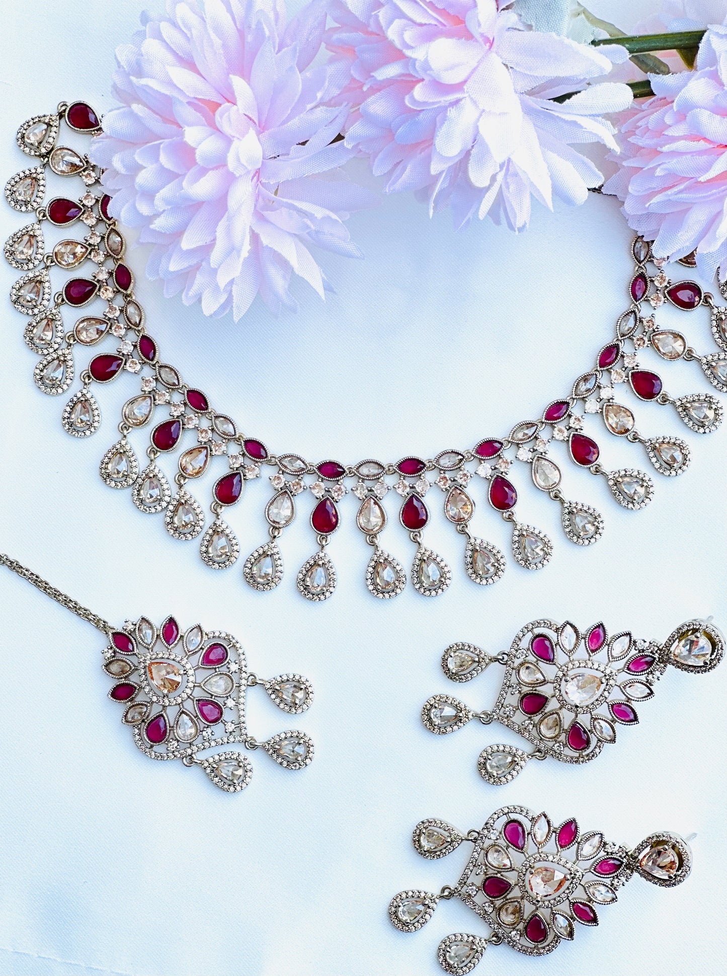 High-Quality Polki Necklace With American Diamond | Simzdesignzz |