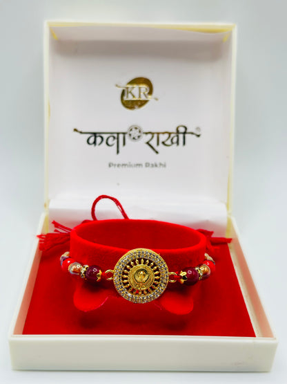 Premium CZ rakhi With Box Packaging