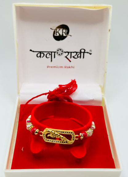 Premium CZ rakhi With Box Packaging