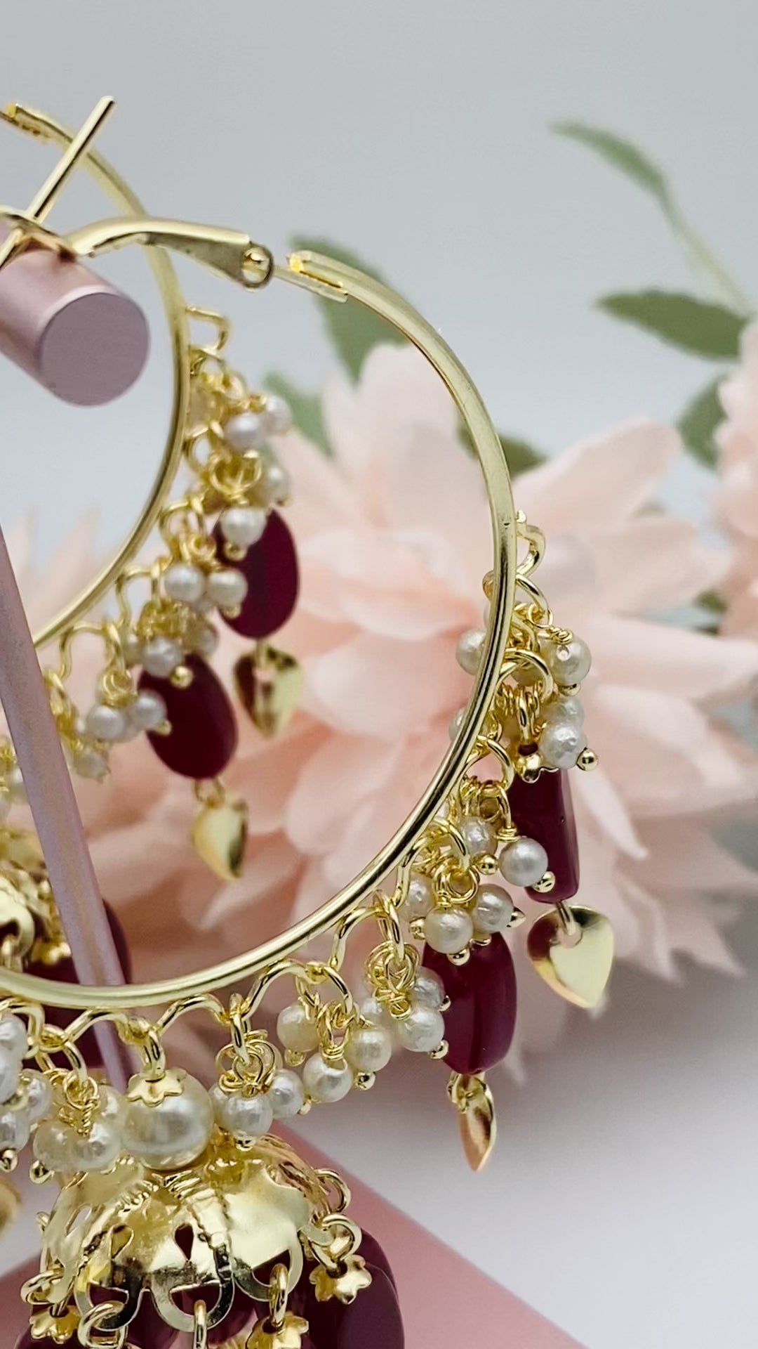 Traditional Lightweight Waliyan Hoop Jhumki  Earrings | Simzdesignzz |