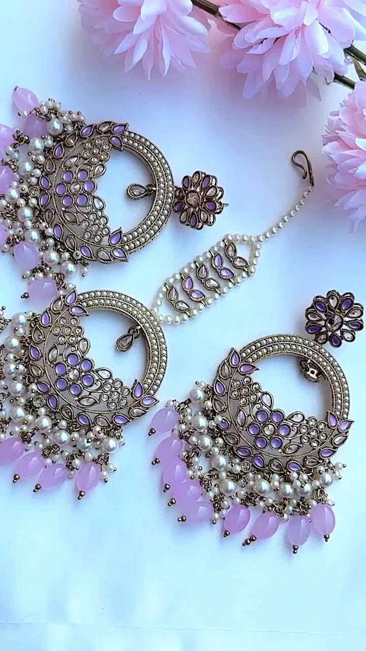 Elegant and Versatile Polki Earrings And Tikka Set | Maangtikka | Simzdesignz|