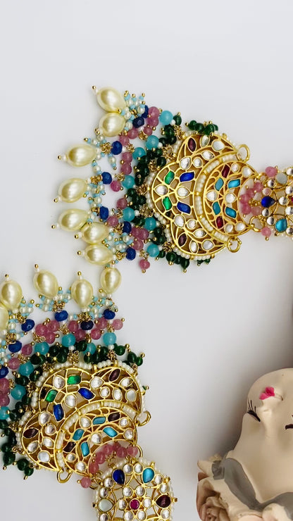 Stunning Multi Pachi-Kundan Earrings | Simzdesignzz |