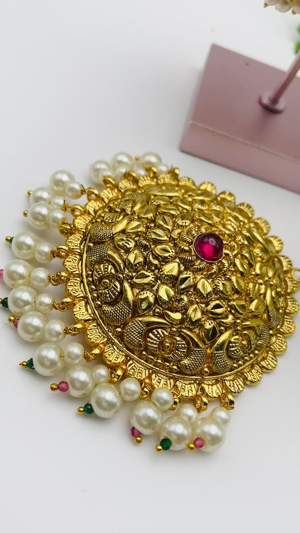 1GM Handcrafted Oversized Jhumki Earrings With Tikka | Simzdesignzz |