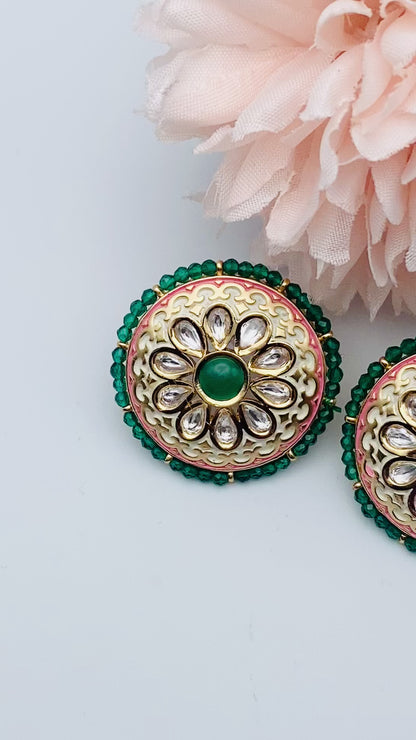 Stunning Hand-Painted Meenakari Studs | Simzdesignzz |