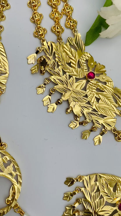 Beautiful Morni-shaped Necklace Set | Simzdesignz | 1GM GOLD