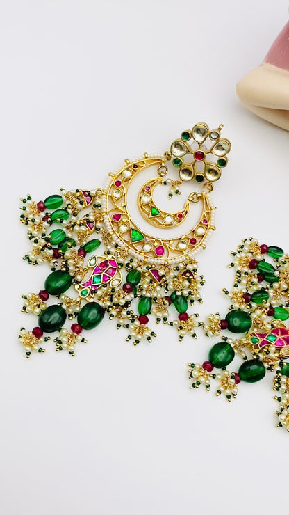 Bollywood-Style Pachi-Kundan Earrings | Simzdesignzz |