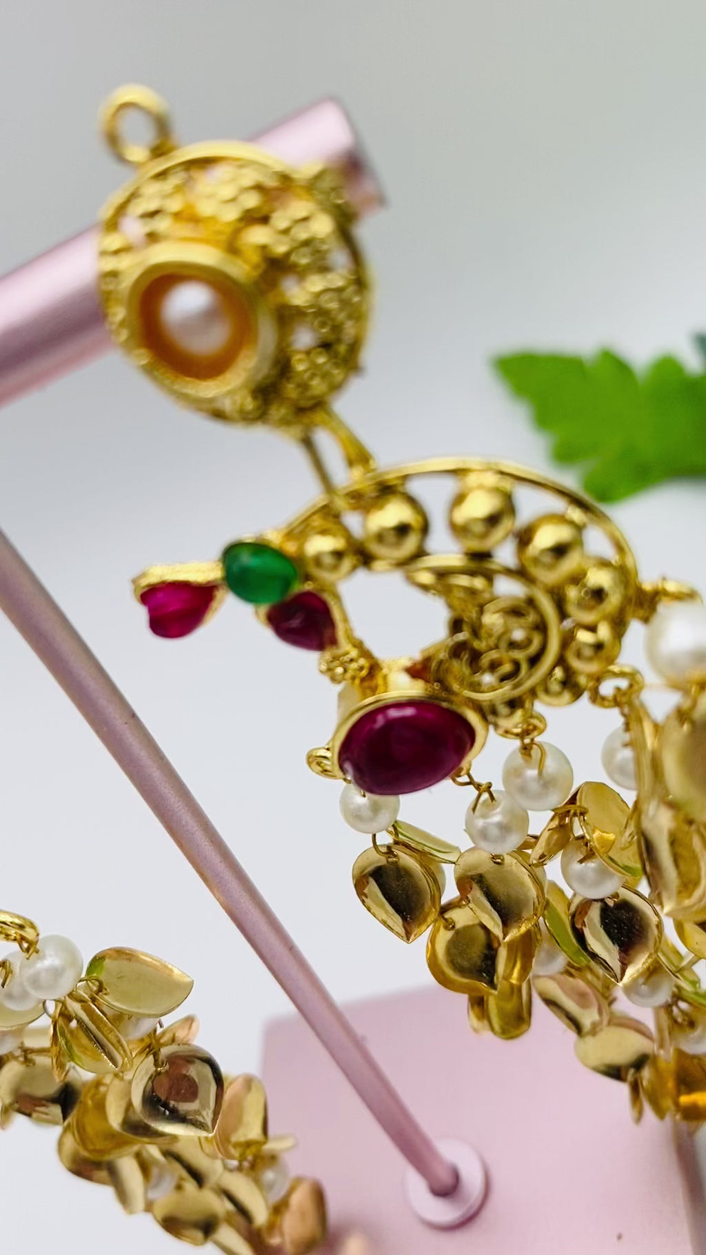 1Gm Gold-Plated Peacock Earrings With Ruby Stones | Lightweight | Simzdesignz |