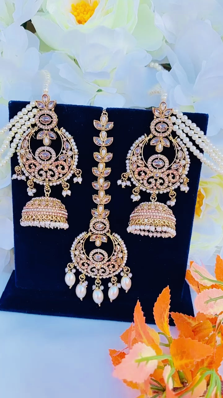 Unique Nauratan Earrings with Sahara And Tikka | Handmade | Simzdesignz
