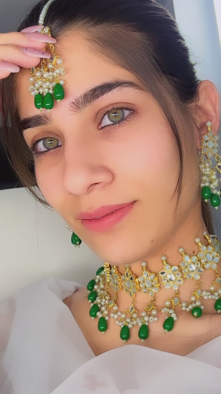 24 K Gold Plated Thappa Kundan Necklace | Handmade| Simzdesignz |