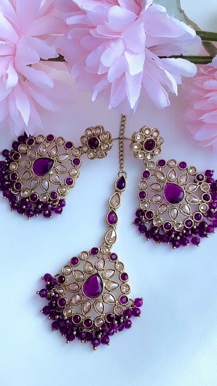 Polki Earring Tikka Set |Lightweight|Simzdesignz|