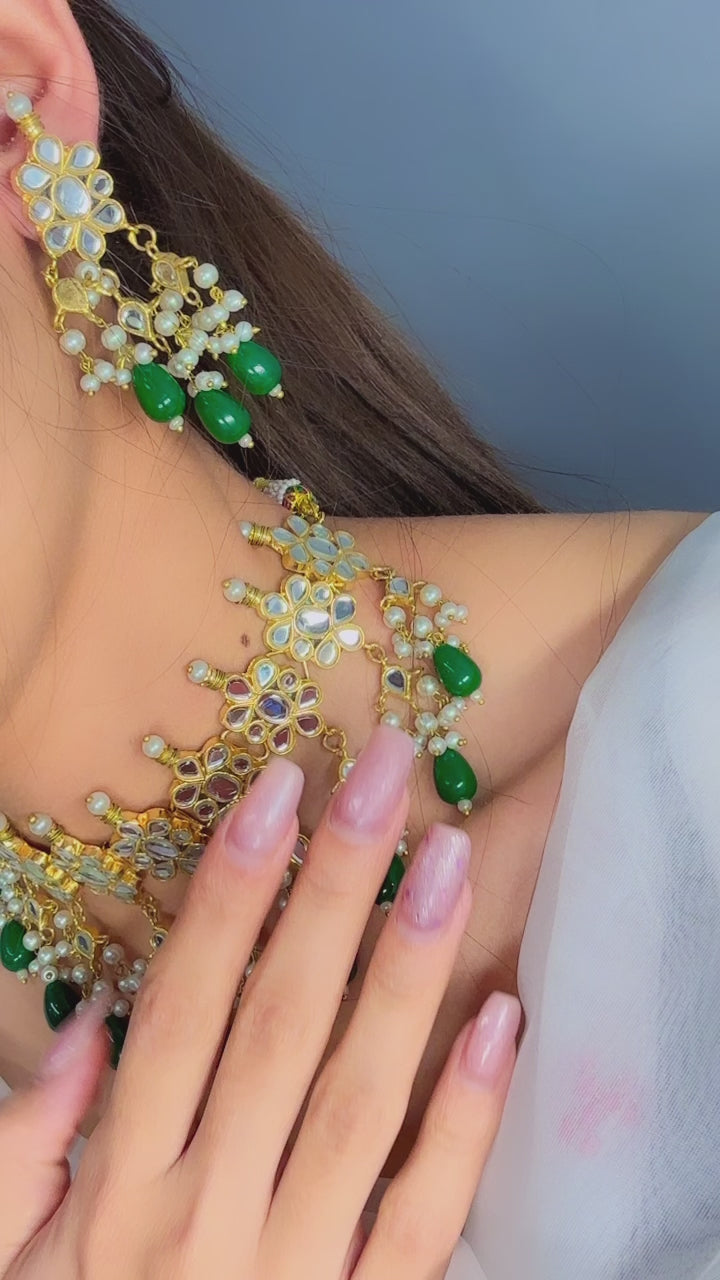 24 K Gold Plated Thappa Kundan Necklace | Handmade| Simzdesignz |
