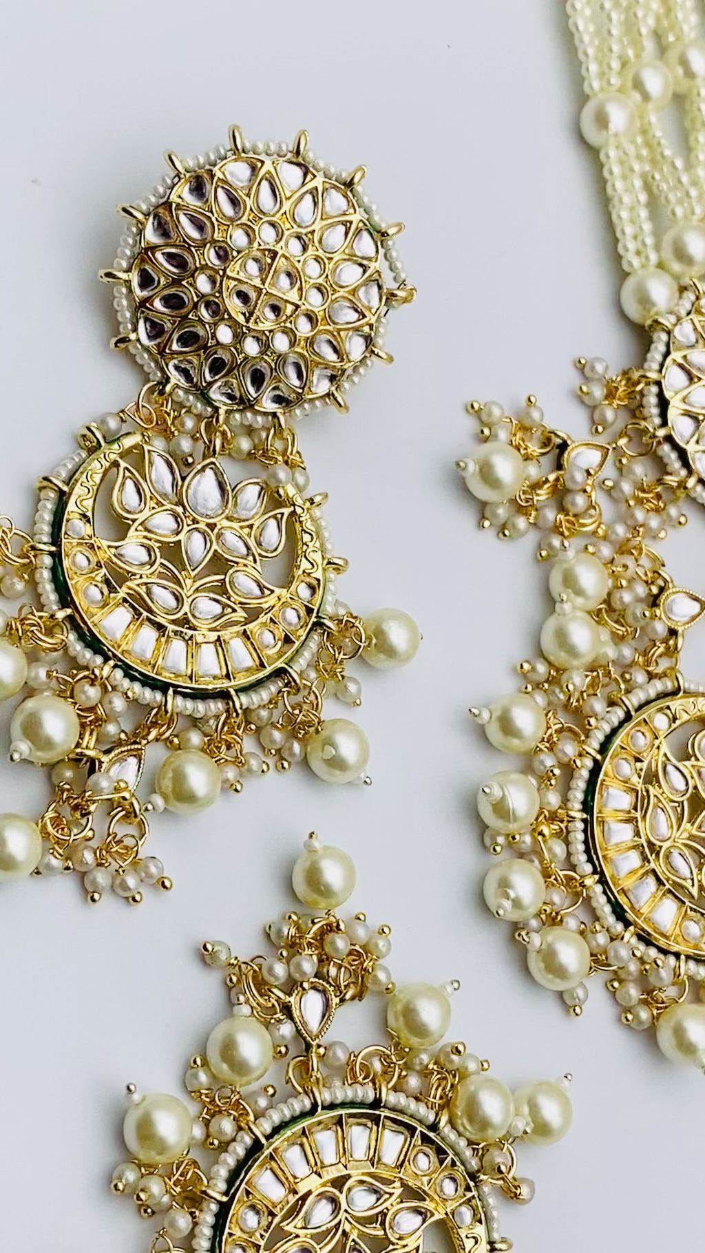 White Pearl Kundan Necklace Set | Simzdesignzz |