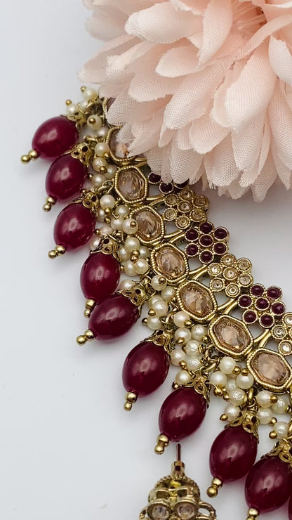 Polki Necklace With Beautiful Gem Stone | Simzdesignzz |