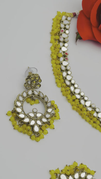 Elegant Mirror Work Necklace | Lightweight | Simzdesignz |