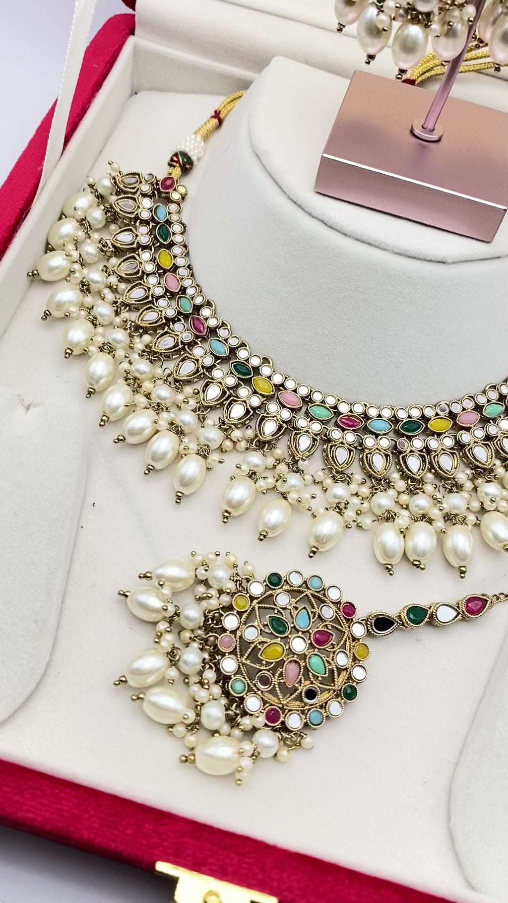 Antique Mirror Necklace Set | Punjabi Jewellery | Simzdesignz |