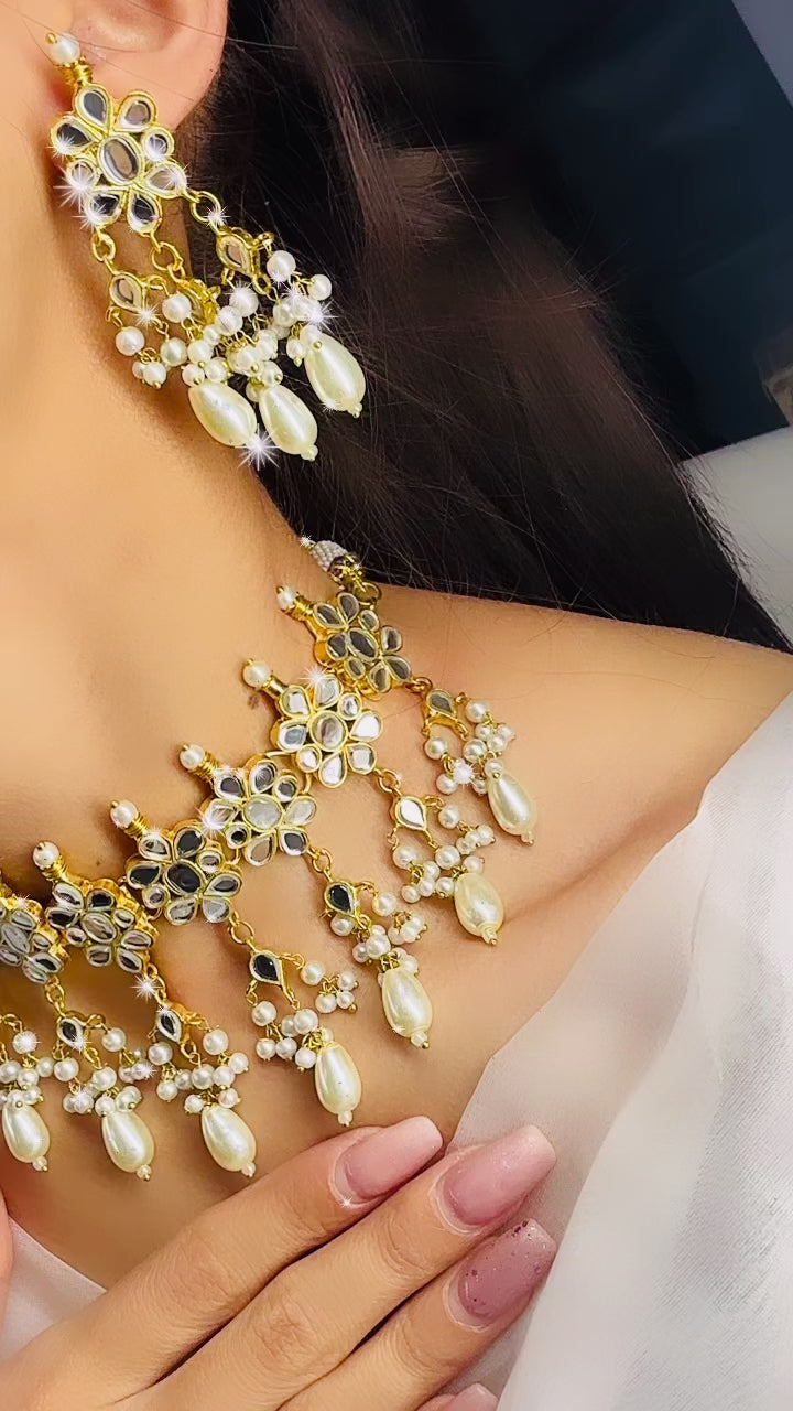 24 K Gold Plated Thappa Kundan Necklace | Handmade| Simzdesignz |