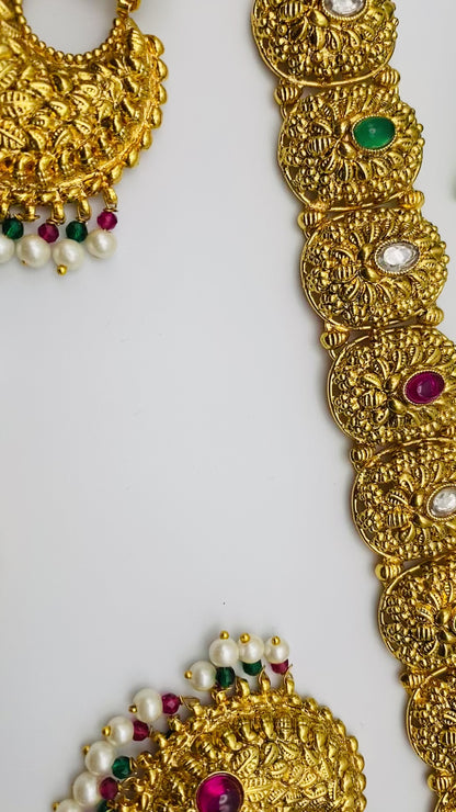 Traditional Gold-Plated Choker  Necklace Set | Simzdesignz | 1GM  |